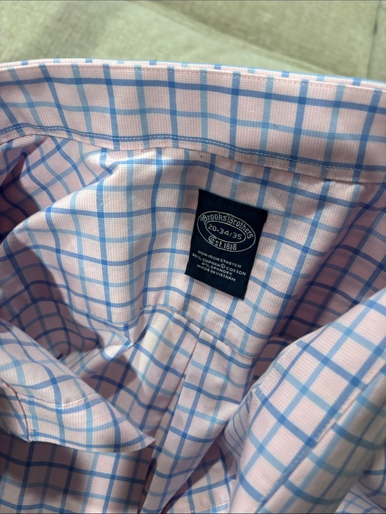 Brooks Brothers Other - Brooks Brothers Light Pink with Blue Windowpane Dress Shirt
